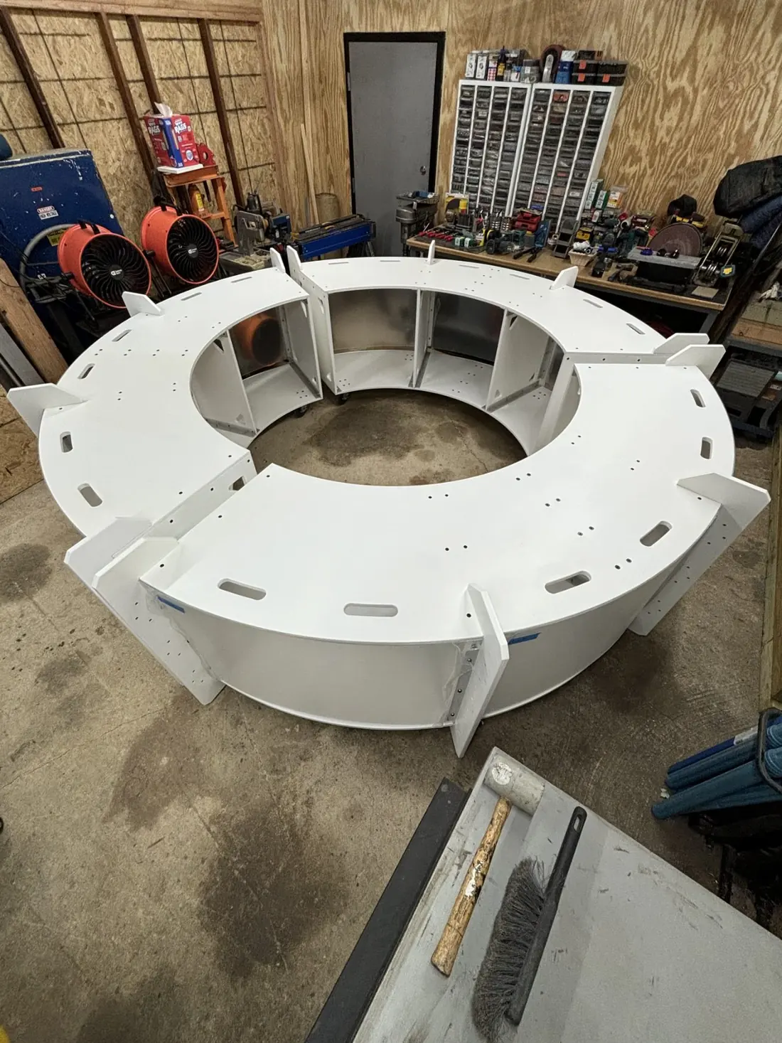 The three sections assembled as one 10 ft round booth