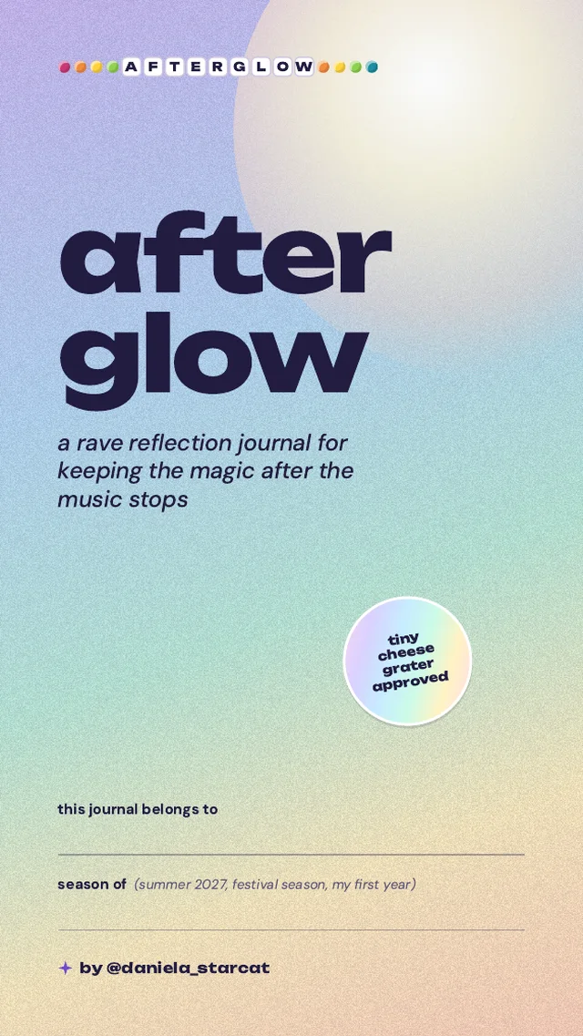 The Afterglow rave reflection journal cover